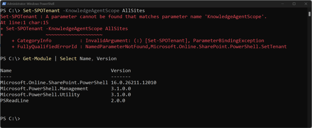SharePoint knowledge agent powershell