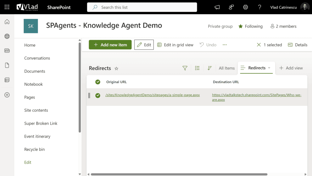 SharePoint redirects