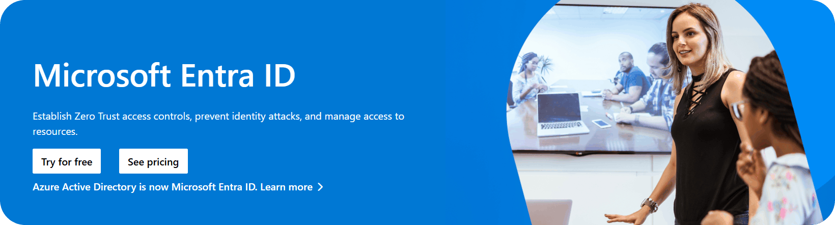 Microsoft Entra ID homepage