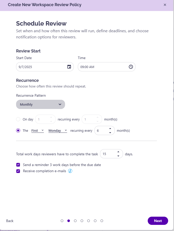 Schedule a Workspace Review in Syskit Point