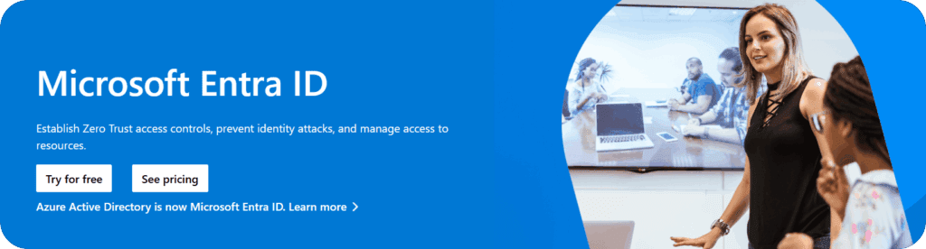 Microsoft Entra ID homepage
