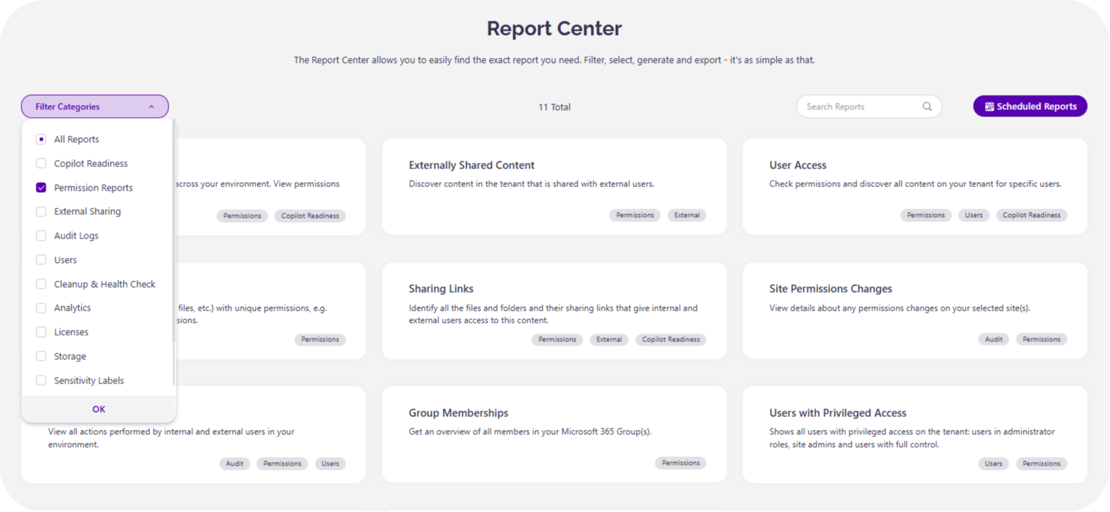 Syskit Point reporting dashboard