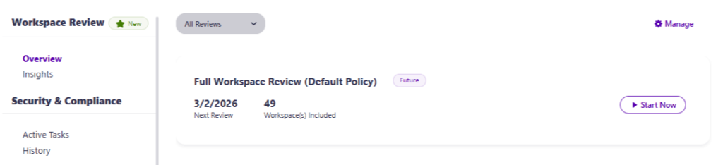 Syskit Point workspace reviews screen