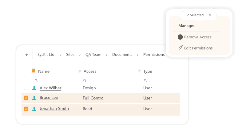 Syskit Point permissions dashboard